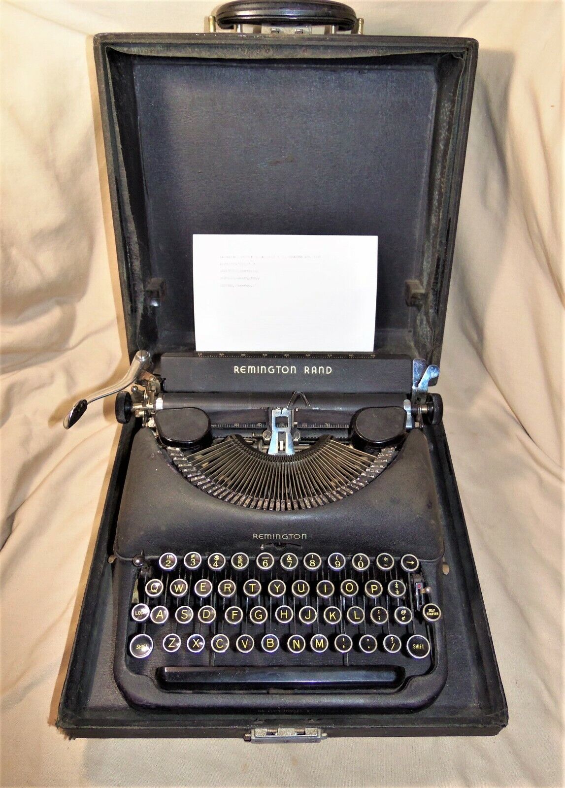 1947 Remington Portable Model 5 Streamline Deluxe Typewriter w Case Serviced EXC