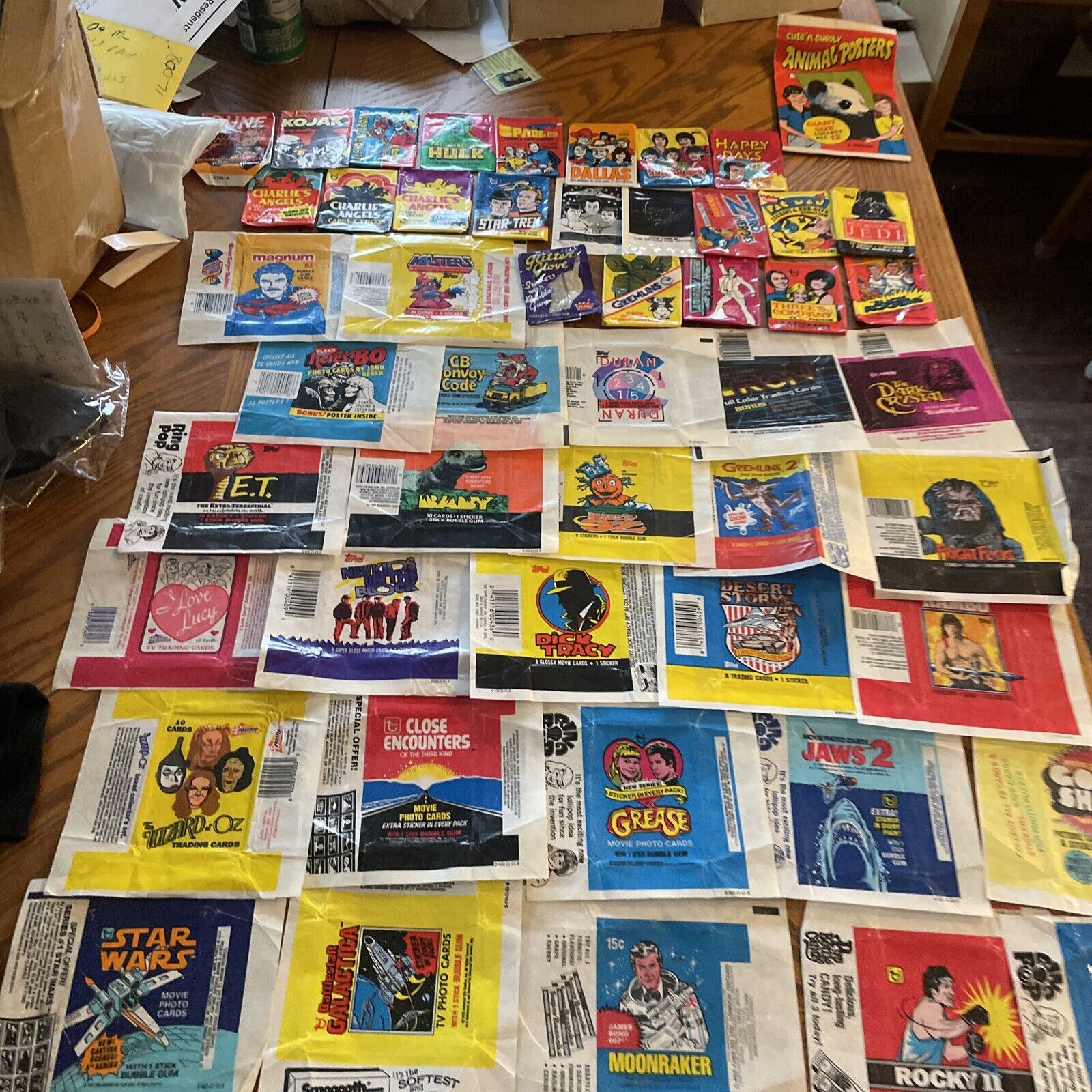 49 Different 70s 80s  Non Sport Card Wrappers  Star Wars Hulk MOTU Happy Days