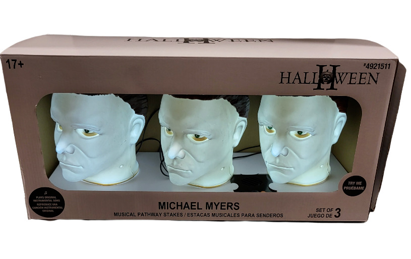 Halloween II Michael Myers LED Musical Pathway Lights Stakes Set of 3 New 2022