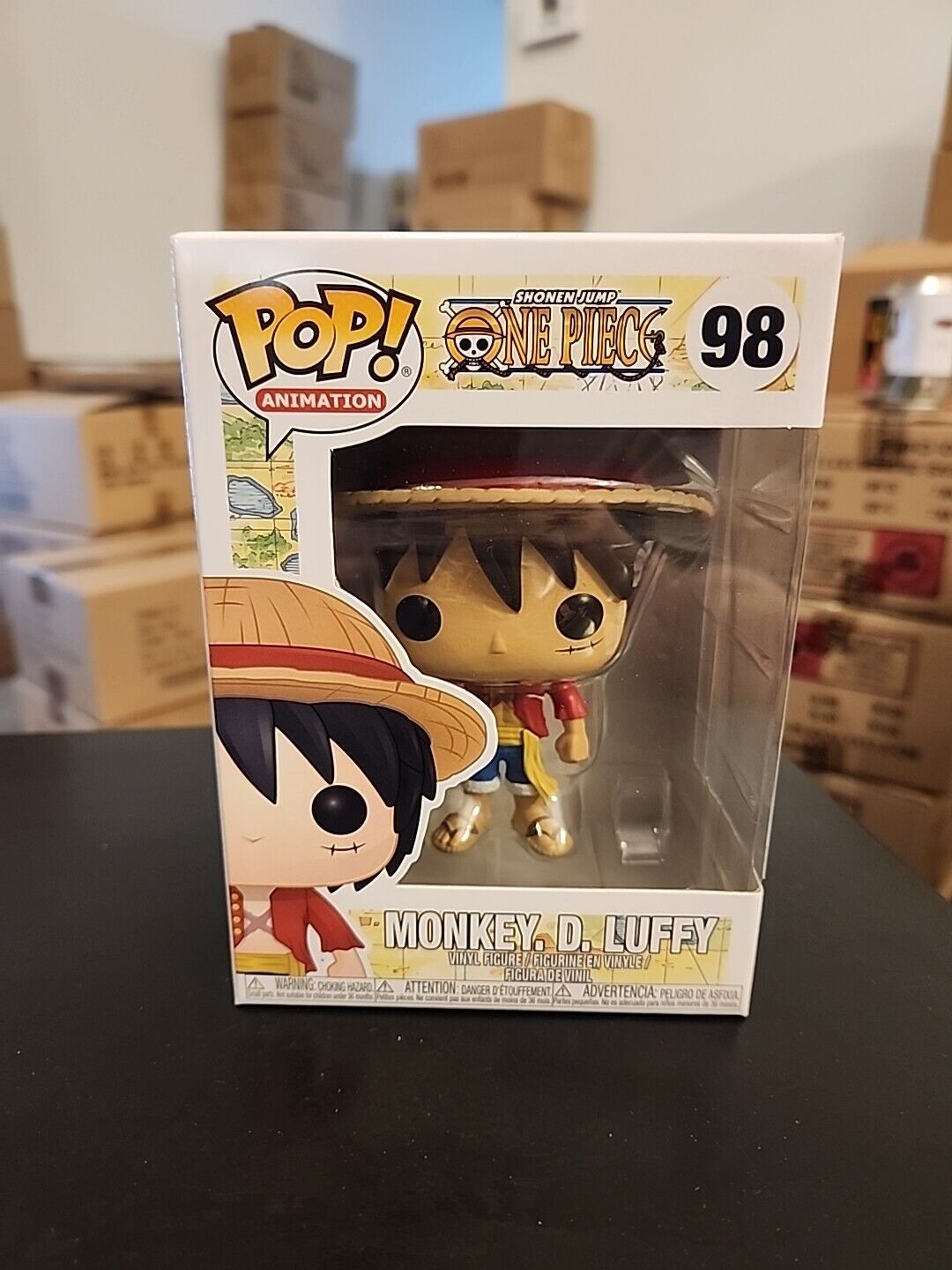 Funko Pop One Piece Monkey D Luffy  #98 Common with Funko Hard Case Protector 