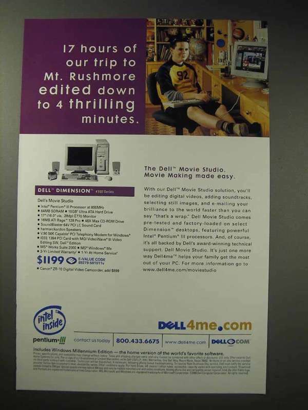 2000 Dell Dimension 4100 Series Computer Ad