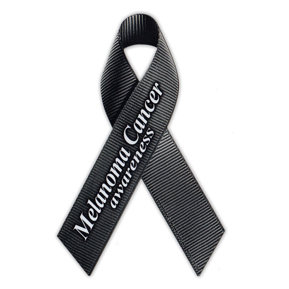 Magnetic Bumper Sticker - Melanoma Cancer Support Ribbon - Awareness Magnet