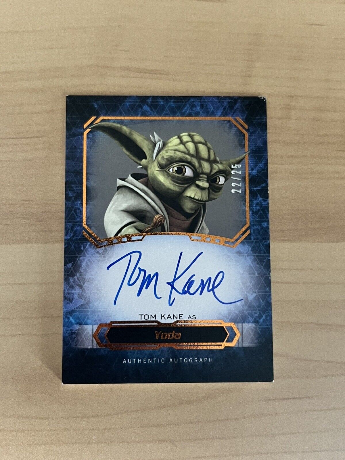 TOM KANE as YODA Autograph Card 2016 Topps Star Wars Masterwork 22/25
