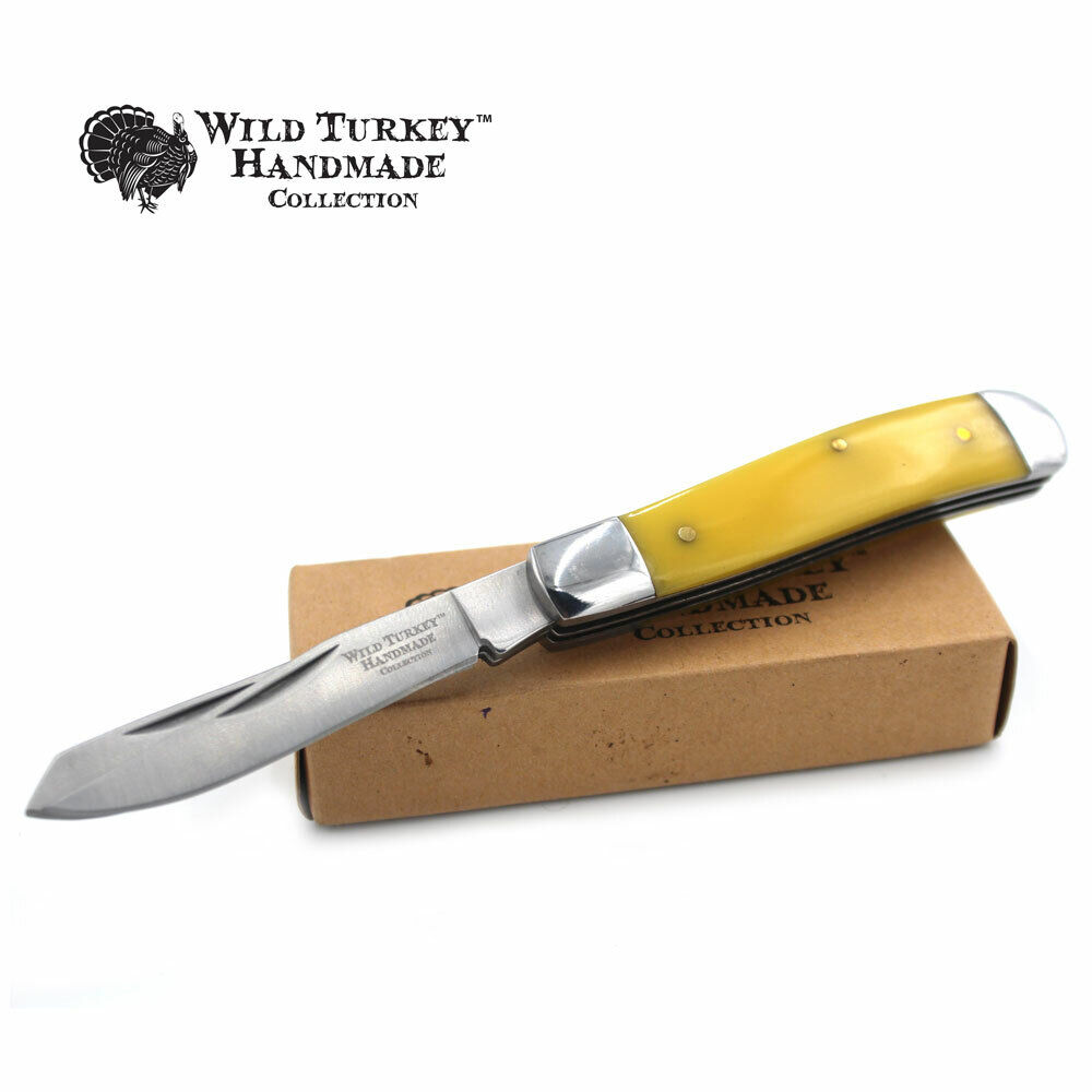 Wild Turkey Handmade Gentleman\'s Trapper Folding Pocket Collectors Knife EDC 