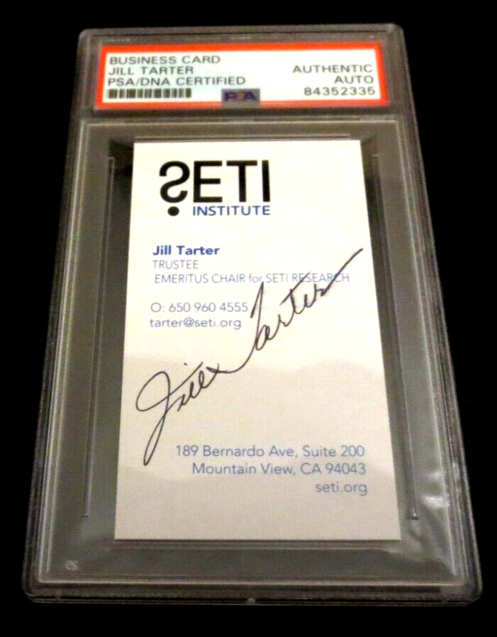 Jill Tarter SETI astronomer signed autographed psa slabbed business card