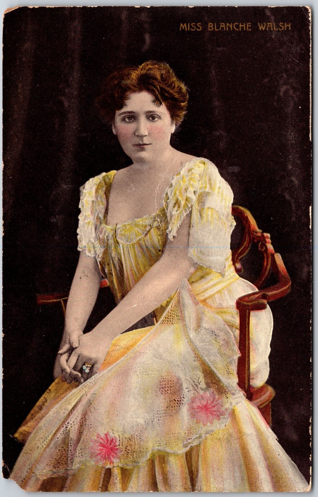 1912 Miss Blanche Walsh Beautiful Woman Fashion Portrait Posted Postcard