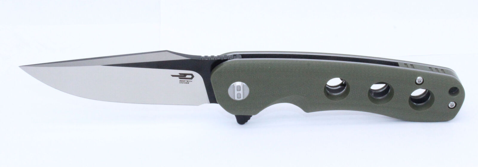 Bestech Arctic Folding Knife Green G10 Handle D2 Plain Edge Satin/BLK BG33B-1