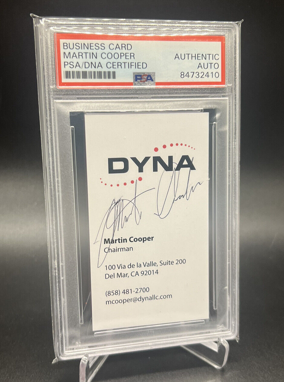 Martin Cooper Autograph PSA/DNA Signed Business Card Invented the Cellular Phone