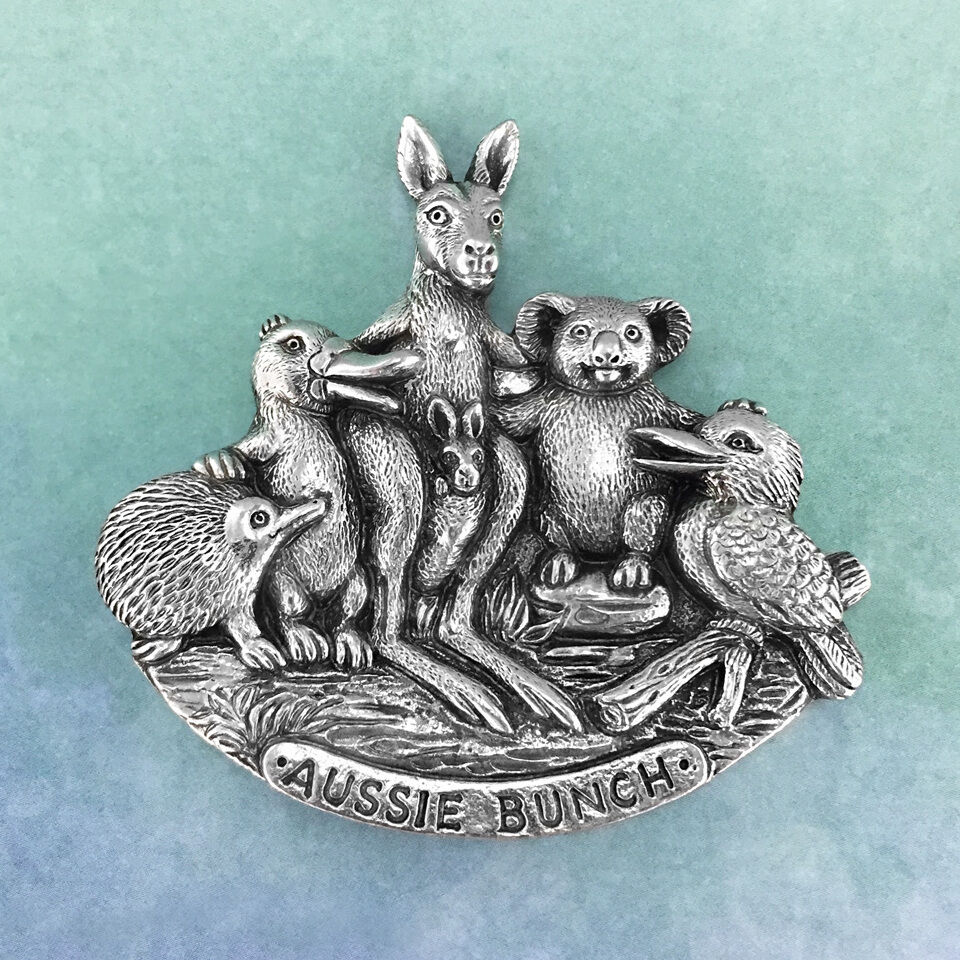 Aussie Bunch Souvenir Pewter Fridge Magnet Australiana Gift, Australian Made