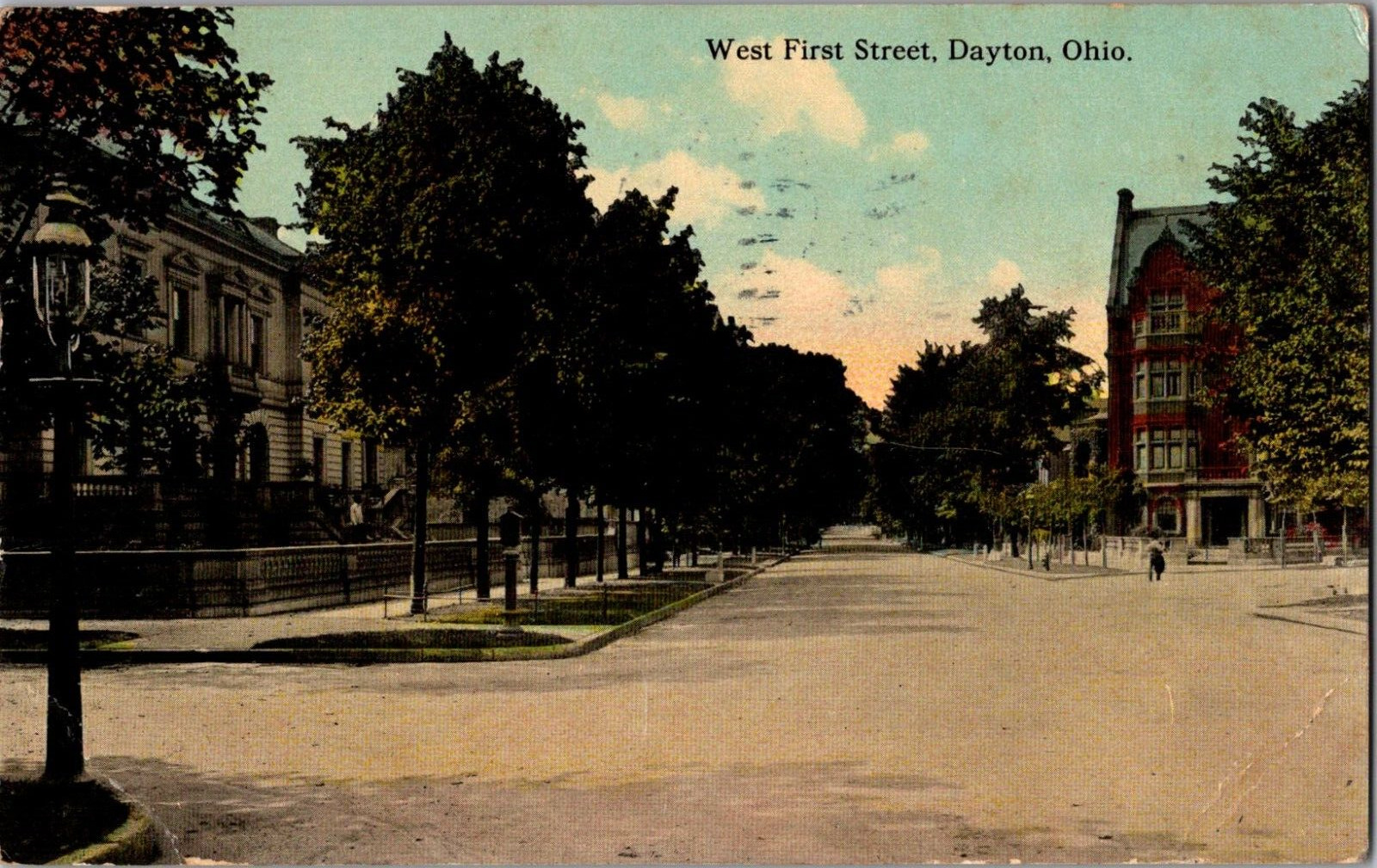 Postcard West First Street Dayton Ohio Divided Back Postmarked 1913