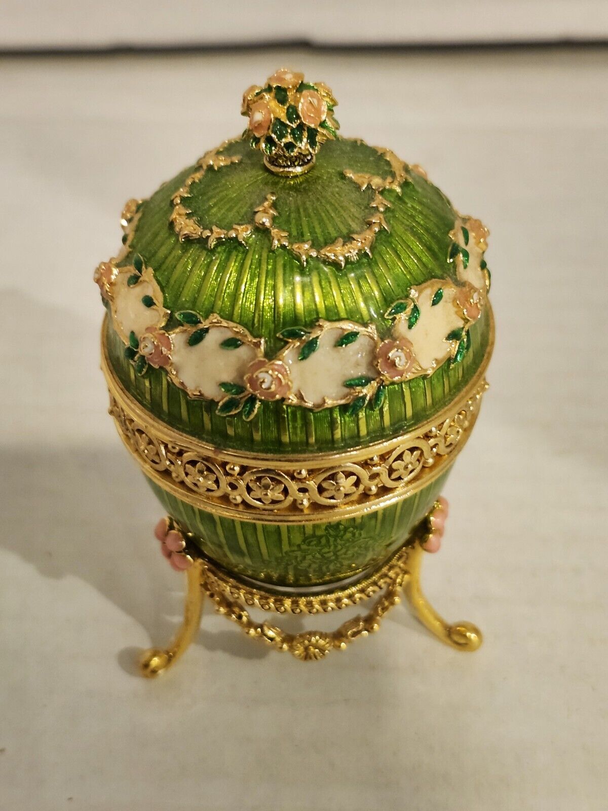 Joan Rivers Imperial Treasures III Hidden Timepiece Egg Clock Faberge EUC
