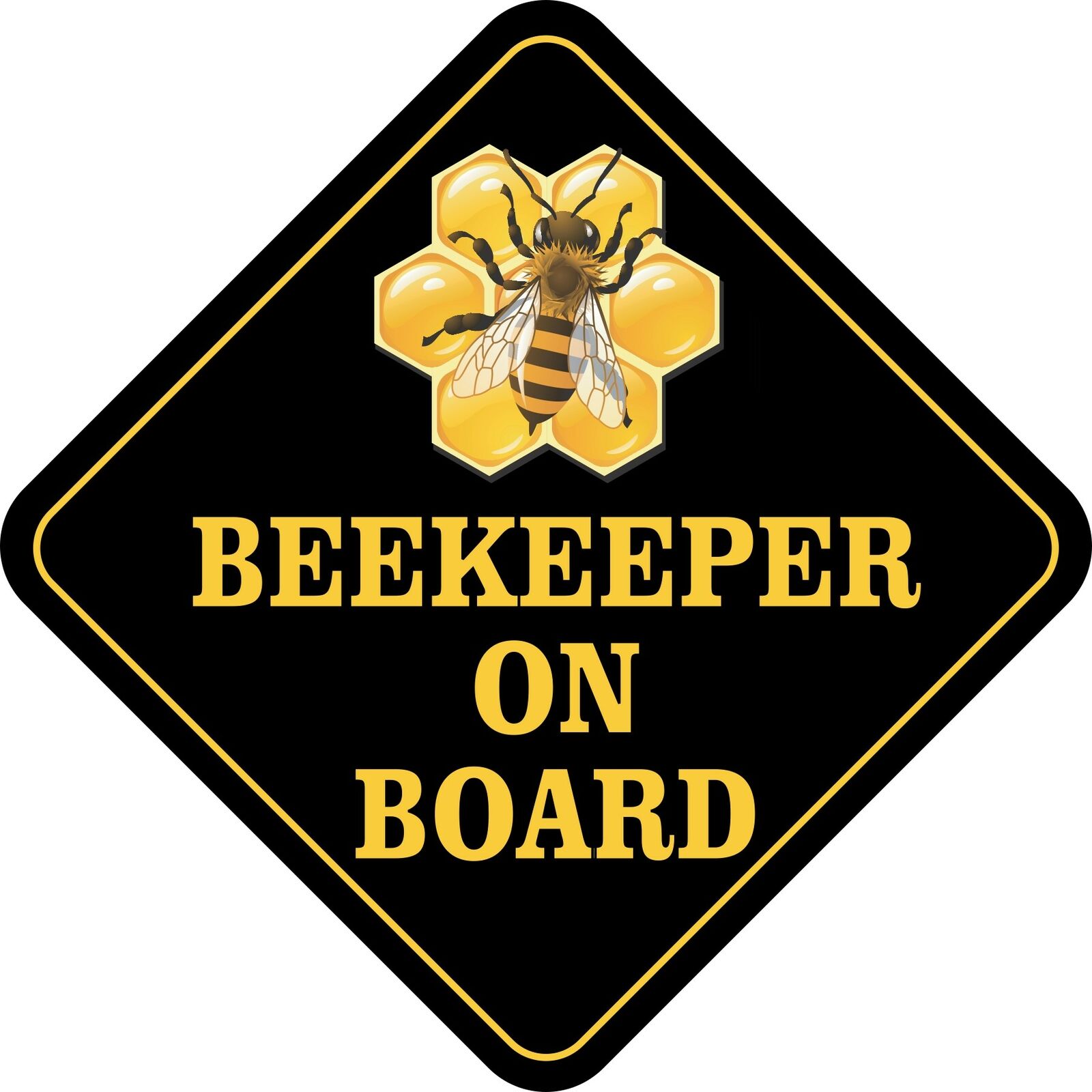 12in x 12in Beekeeper on Board Magnet Car Truck Vehicle Magnetic Sign