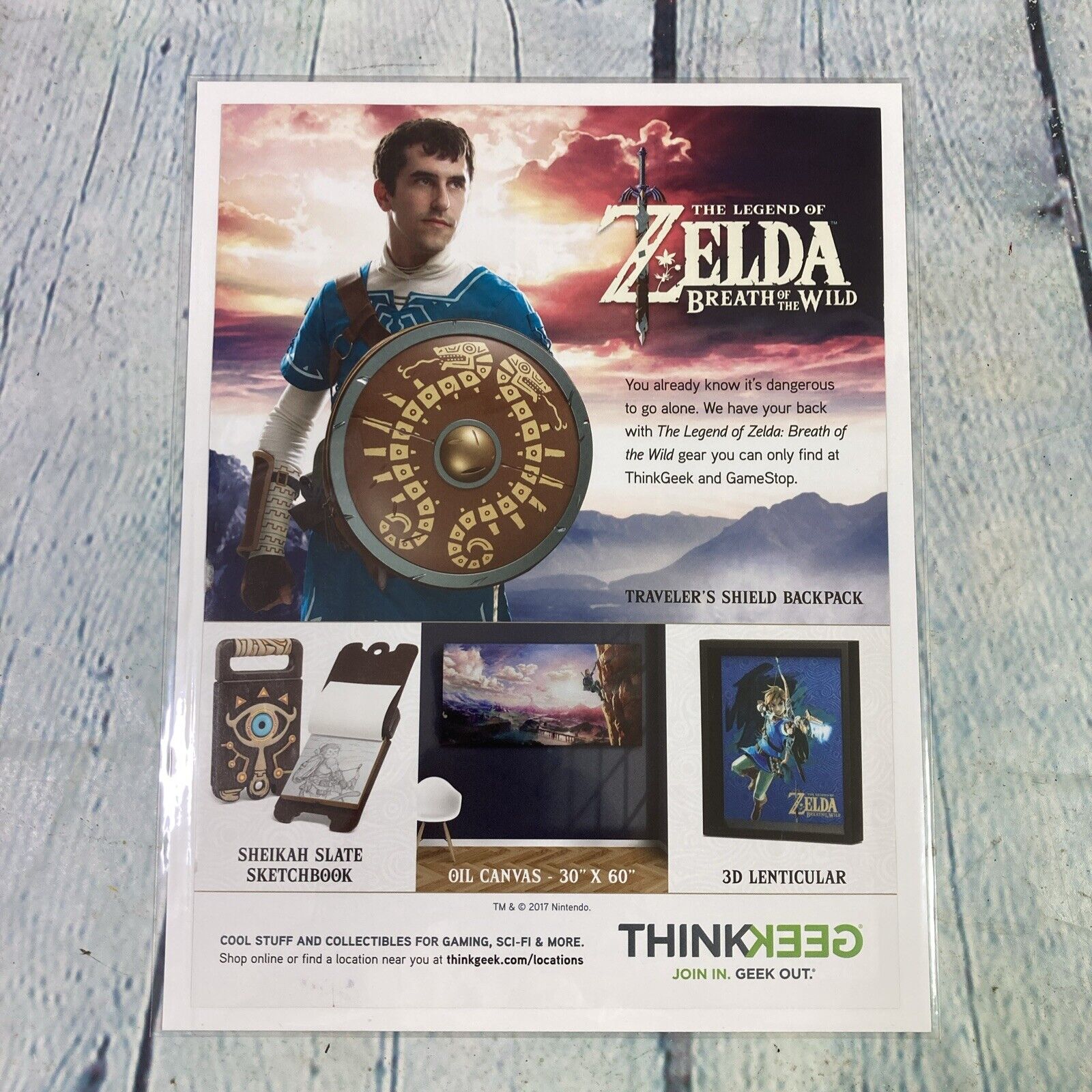2017 Legend of Zelda Breath of the Wild Thinkgeek Print Ad / Poster Promo Art