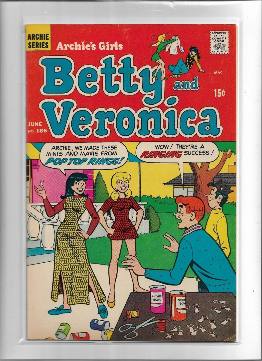 ARCHIE'S GIRLS BETTY AND VERONICA #186 1971 VERY FINE- 7.5 3857