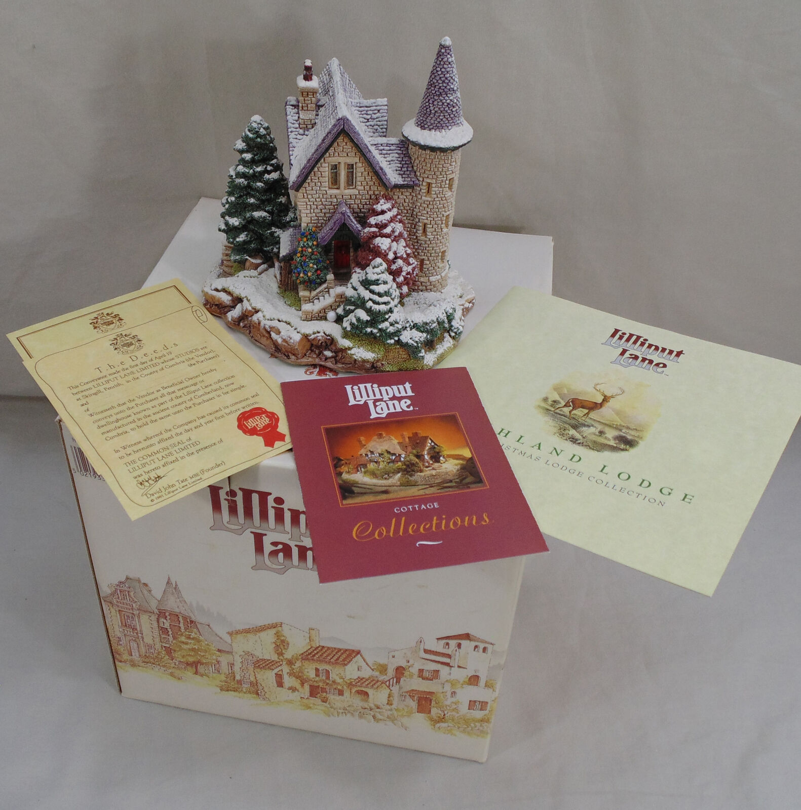 Lilliput Lane Highland Christmas Lodge Collection 1st In Series England w/Box 