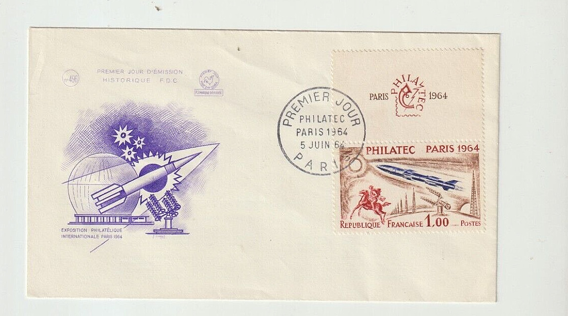 France 1964 FDC Paris Philatelic Exposition Scott # 1100, Ceres # 1422 CA/UA