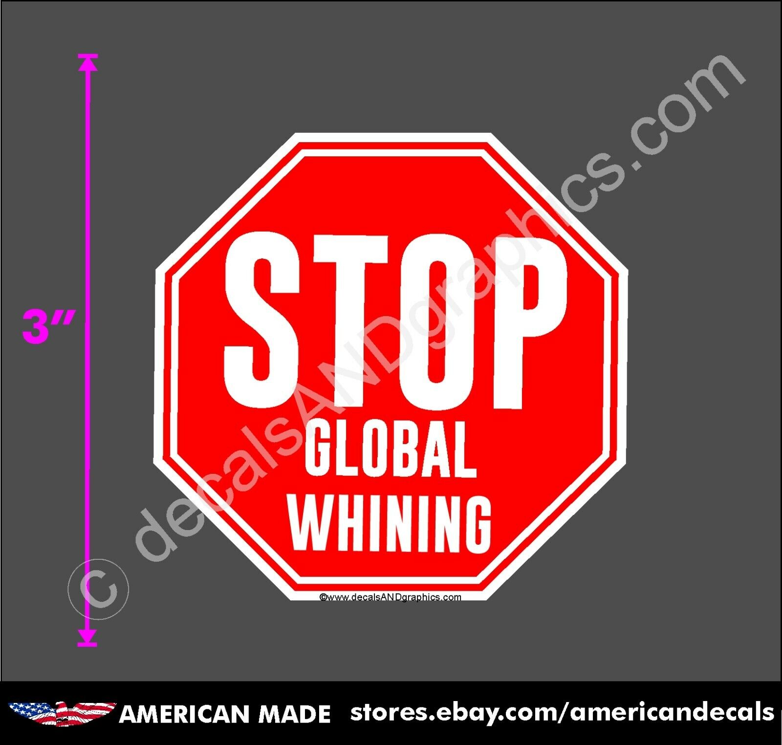 TRUMP 2020 2024 STICKER STOP GLOBAL WHINING ANTI DEMOCRAT DECAL BUMPER ELECTION 