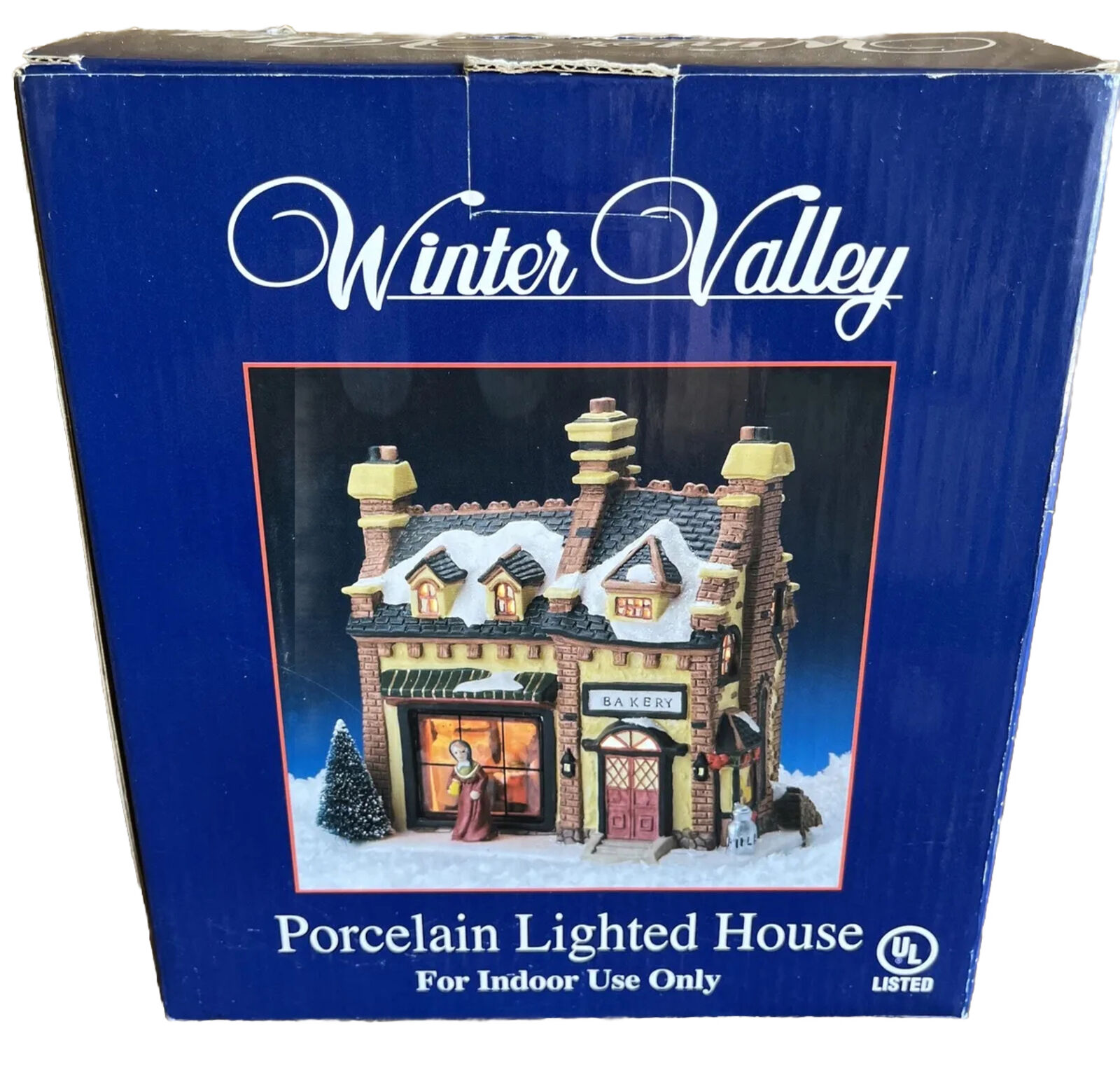WINTER VALLEY BAKERY SERIES LIGHTED HOUSE CHRISTMAS VILLAGE Window Scene