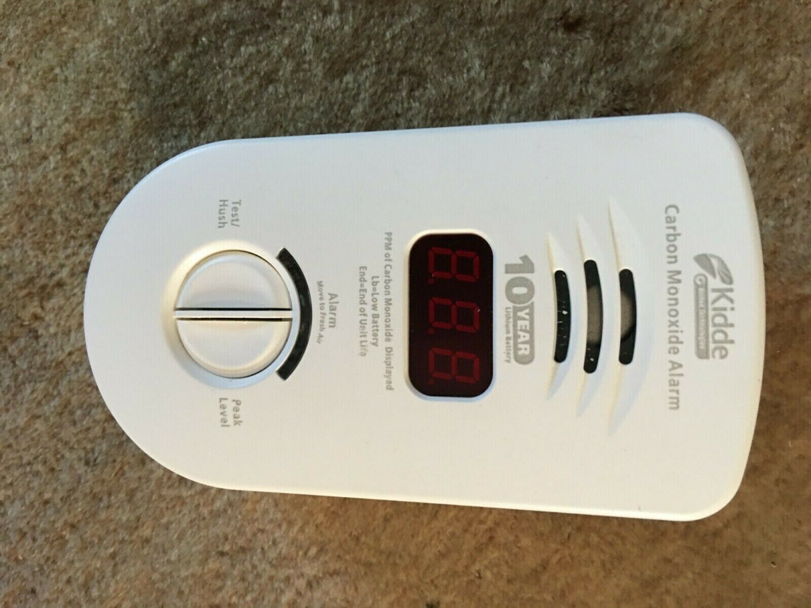 Kidde Carbon Monoxide Detector Alarm Plug-In Nighthawk KN-COP-DP-10YL