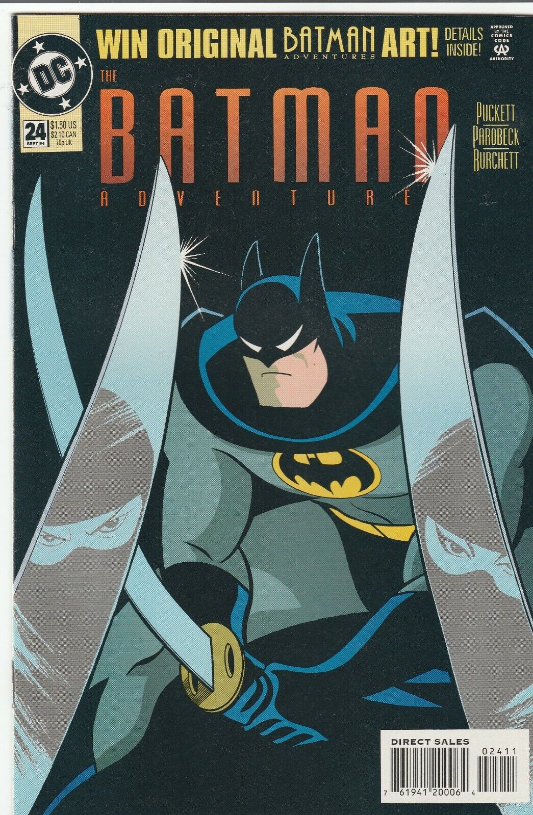 BATMAN ADVENTURES # 24  ANIMATED SERIES 2 1992 MIKE PAROBECK .99 AUCTION 12