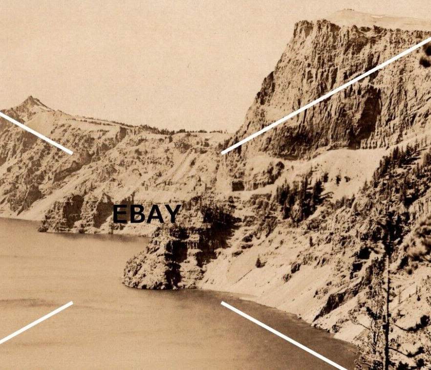 C 1922-1926 RPPC Postcard Crater Lake Cliff AZO