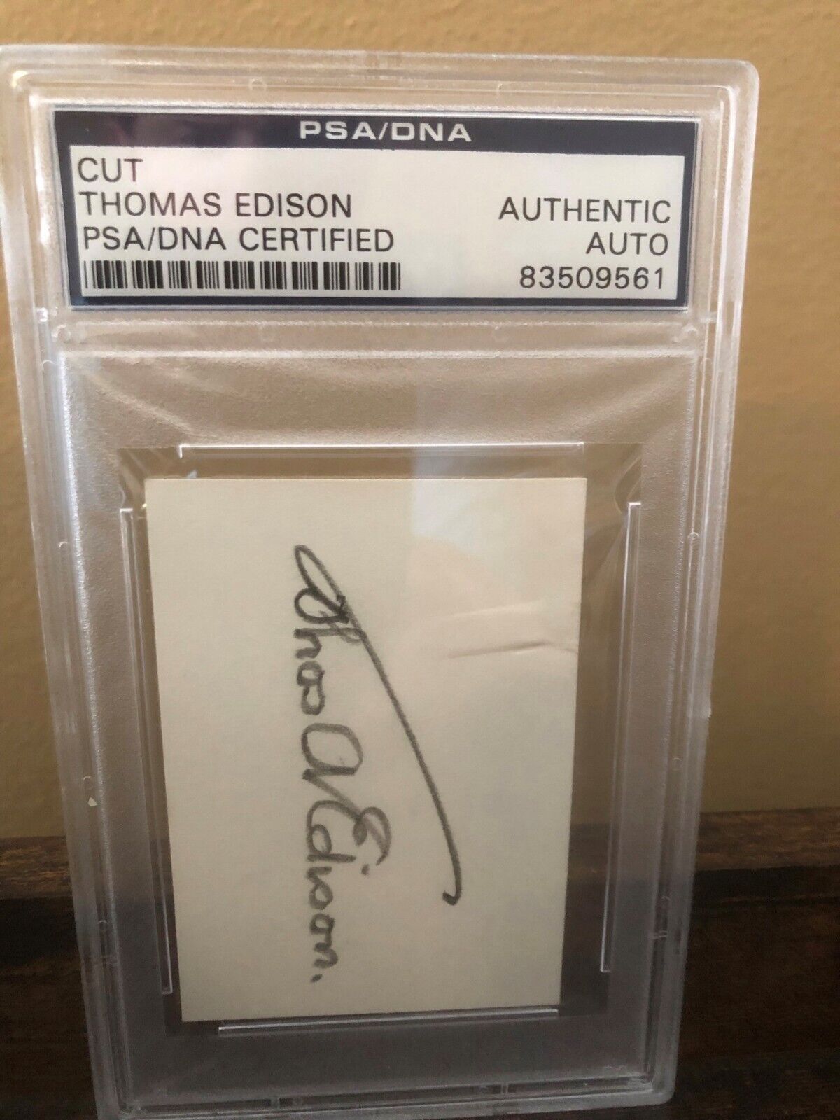 Thomas Edison Cut Signature Autograph PSA DNA Authentic 