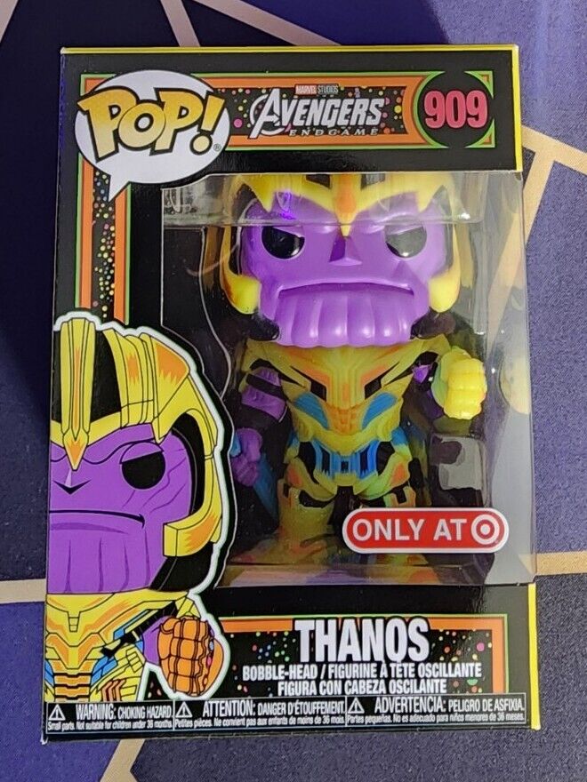 Funko Pop Thanos BlackLight 909 Marvel Avengers Target Exclusive w/ Protector