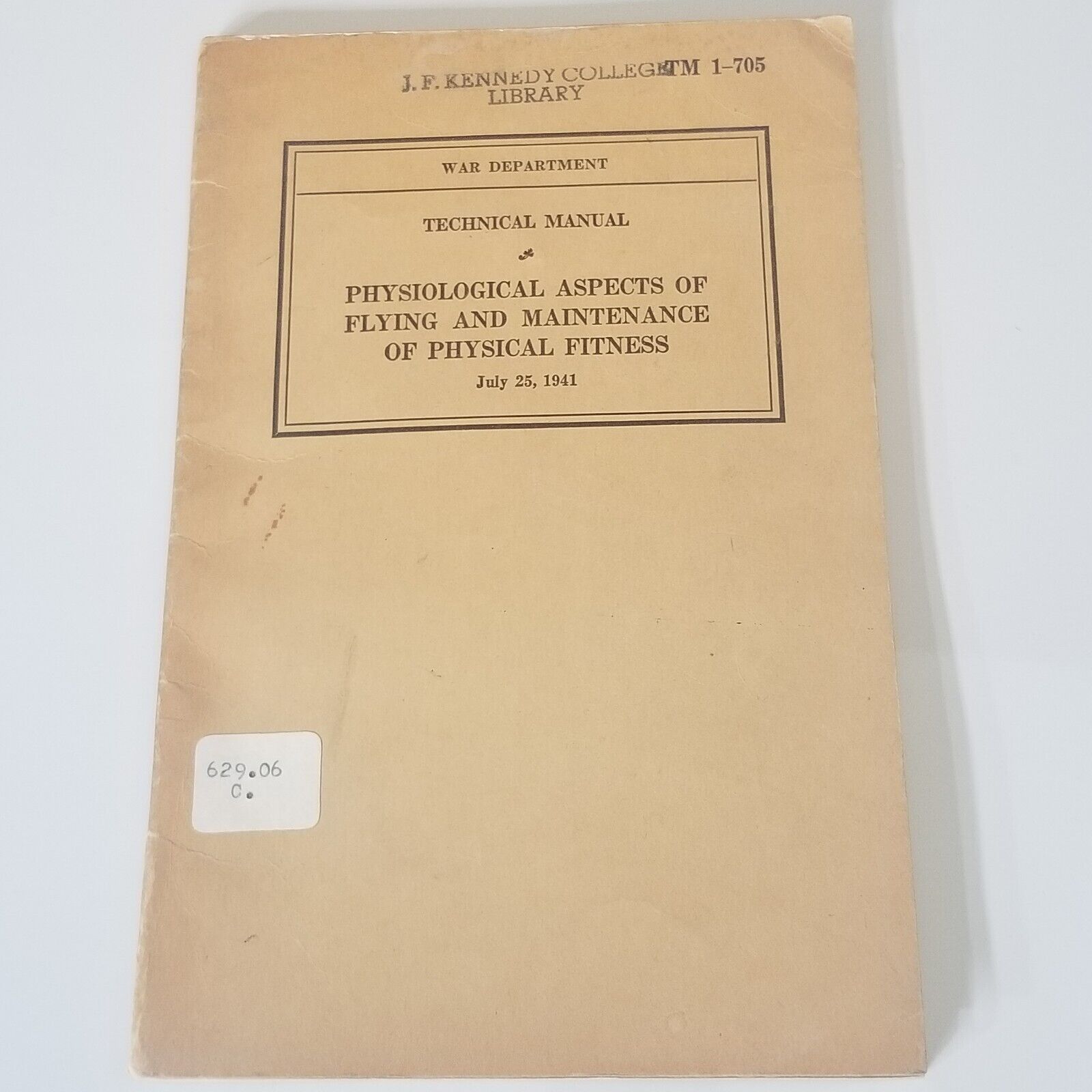 Vintage 1941 War Department Technical Manual Physiological Aspects Of Flying