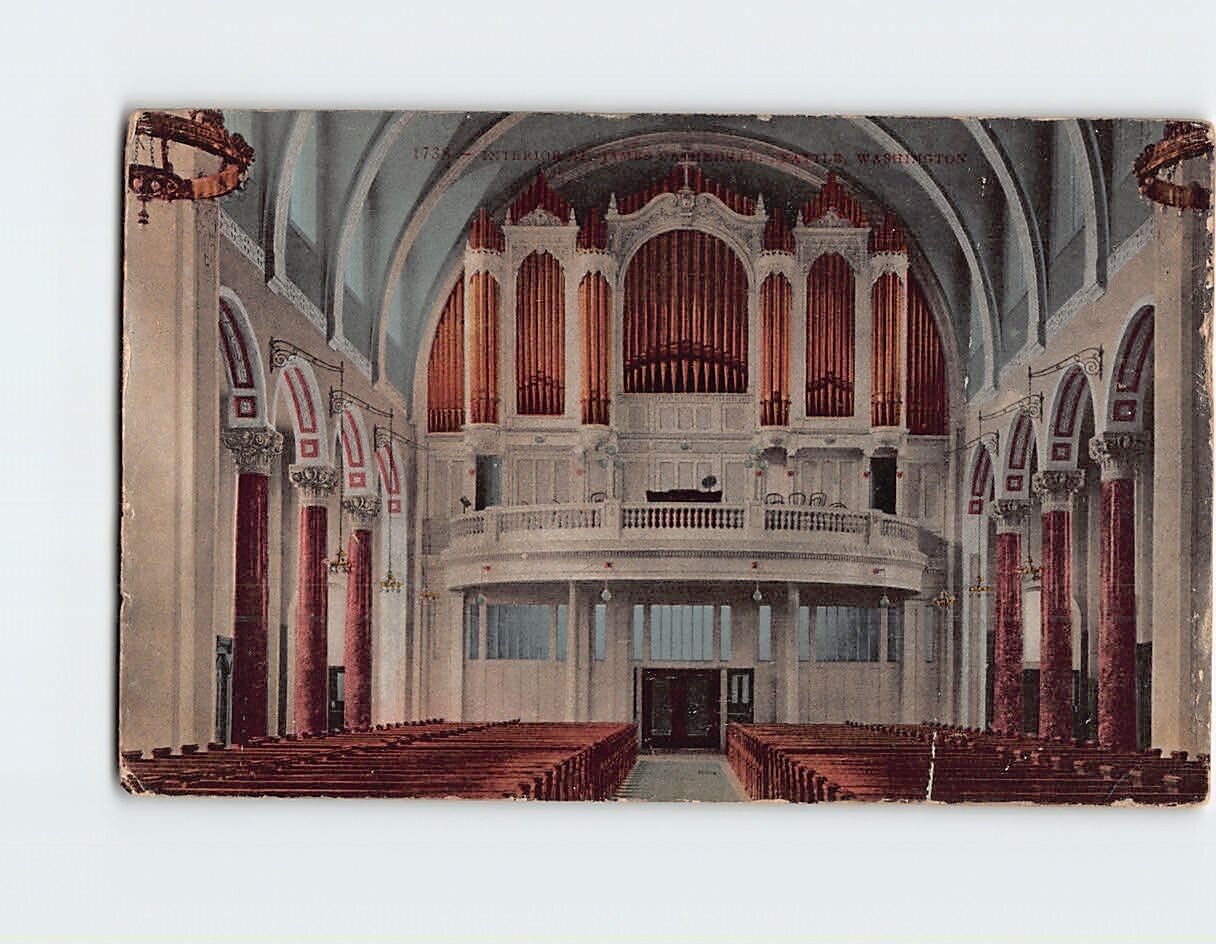 Postcard Interior of St. James Cathedral Seattle Washington
