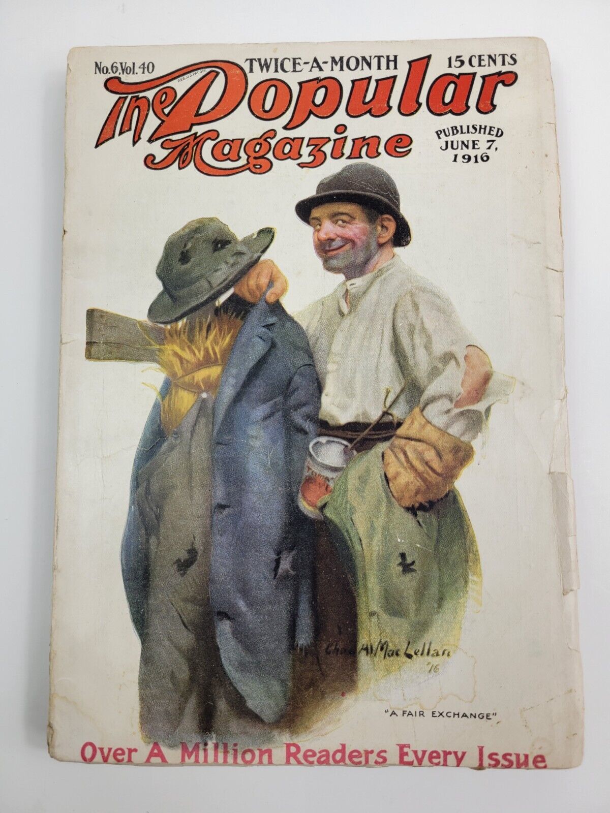 The Popular Pulp Magazine June 1916 Scarecrow Cover