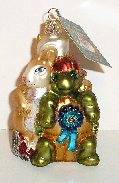 2006 - TORTOISE AND HARE - OLD WORLD CHRISTMAS BLOWN GLASS ORNAMENT - NEW W/TAG