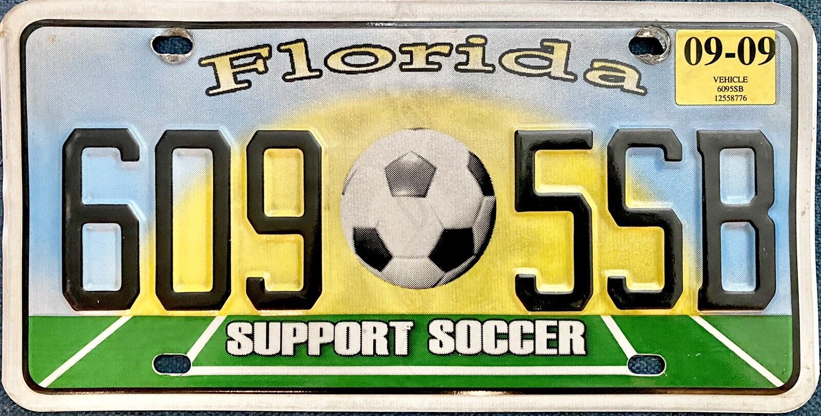 2009 Florida Support Soccer License Plate EXPIRED