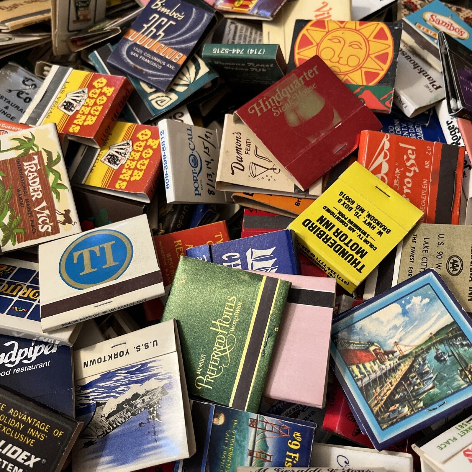 Lot of 45 Used Vintage Matchbooks No Duplicates Covers R Mint - Unsearched
