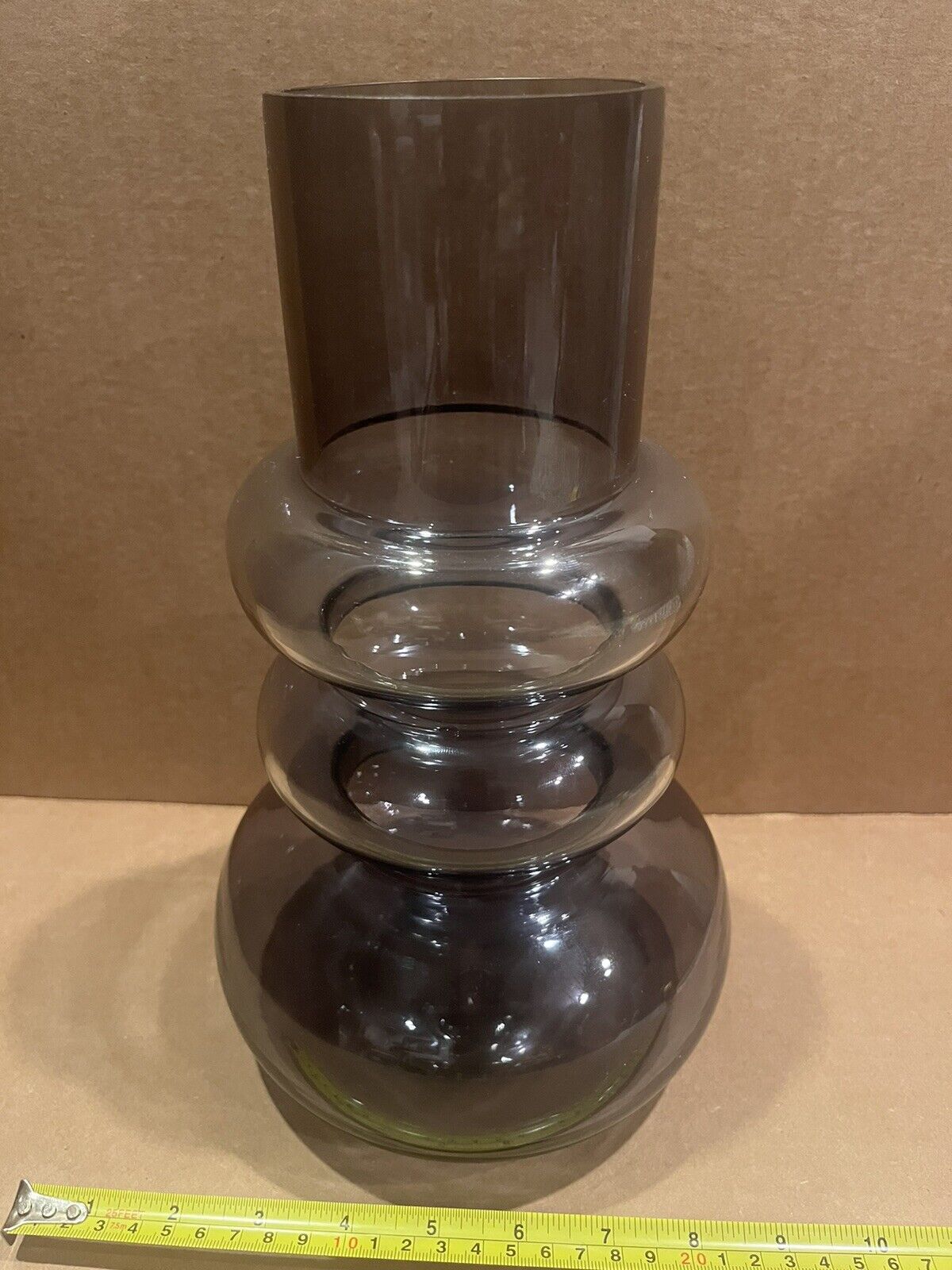 Vintage RARE Unique Smoked Grey Bubble Vase From Italy