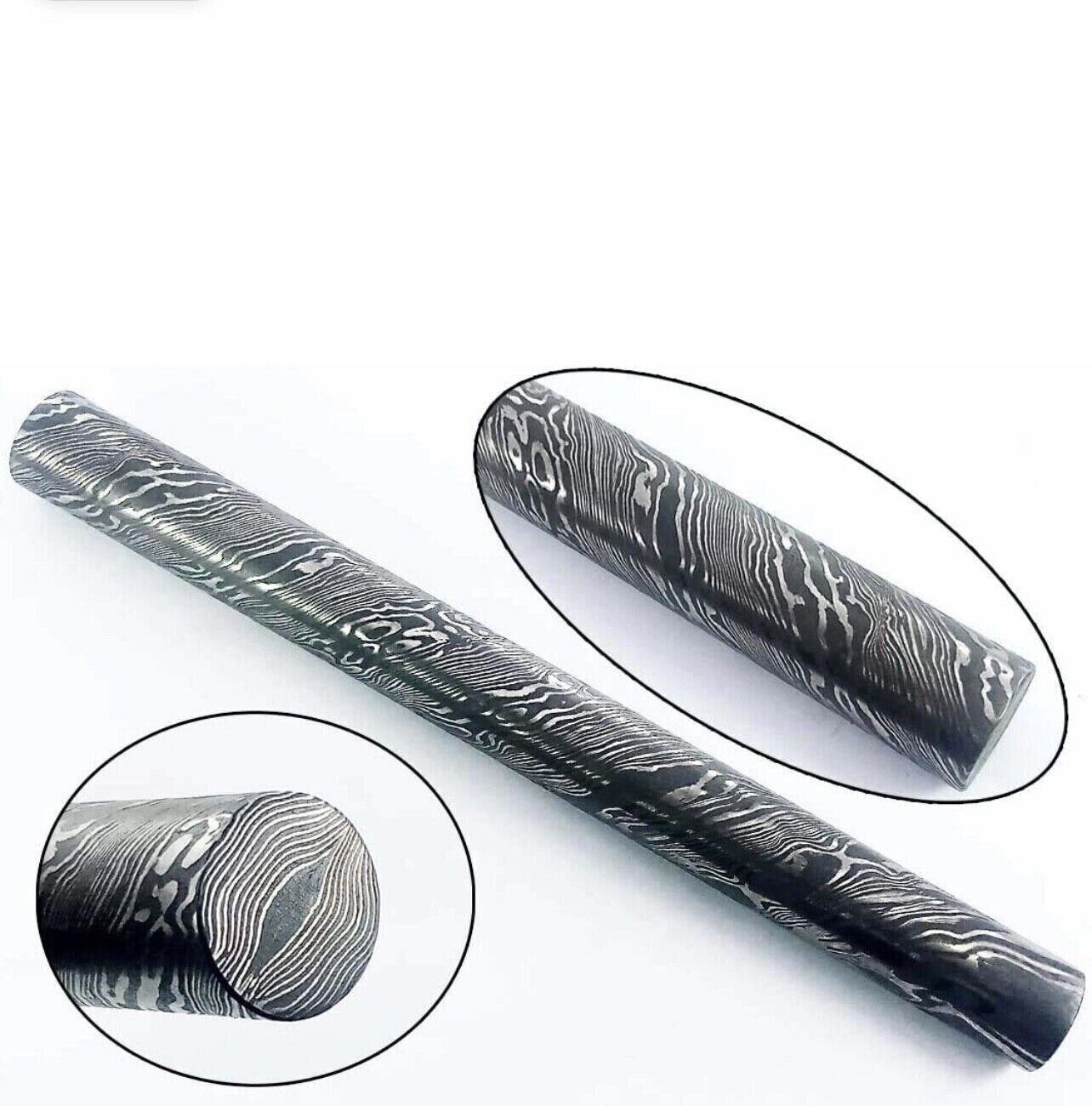 25mm Hand Forged Damascus Steel Round Bar Ring Making Billet for Jewelry Making
