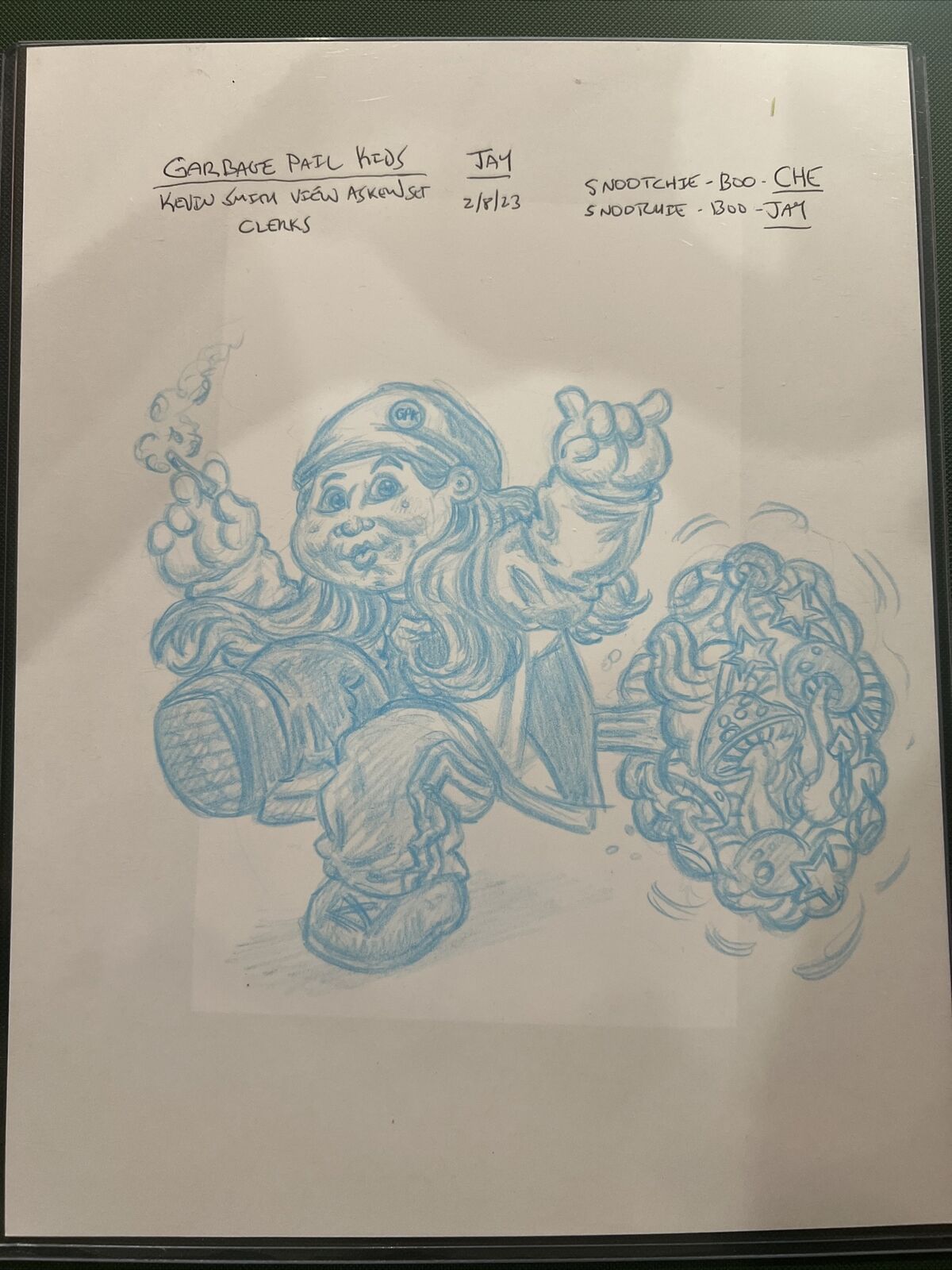 garbage pail kids view askew David Gross Pencil Rough 1 Of 1 Snootchie Boo Jay