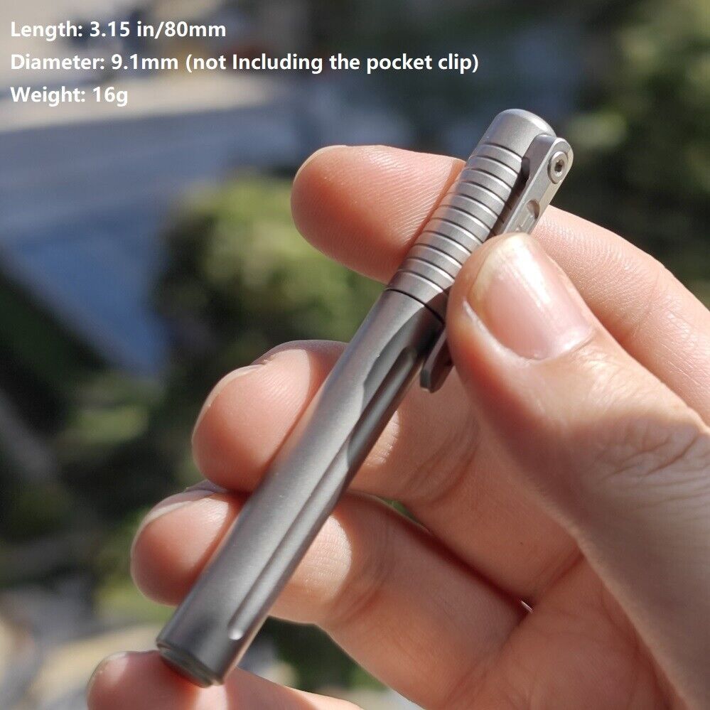 Compact TC4 Titanium Alloy Signature Pen Pocket Ballpoint Pen Outdoor Travel EDC