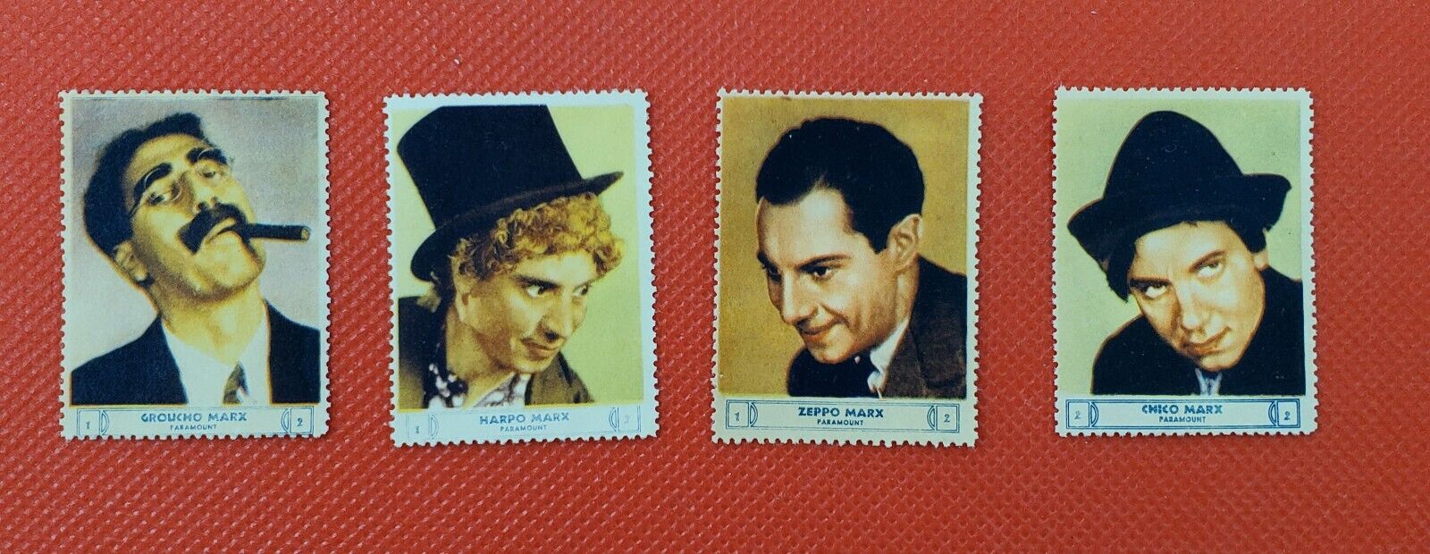 1932 Marx Brothers Groucho Harpo Chico Zeppo Stamps National Screen Hollywood