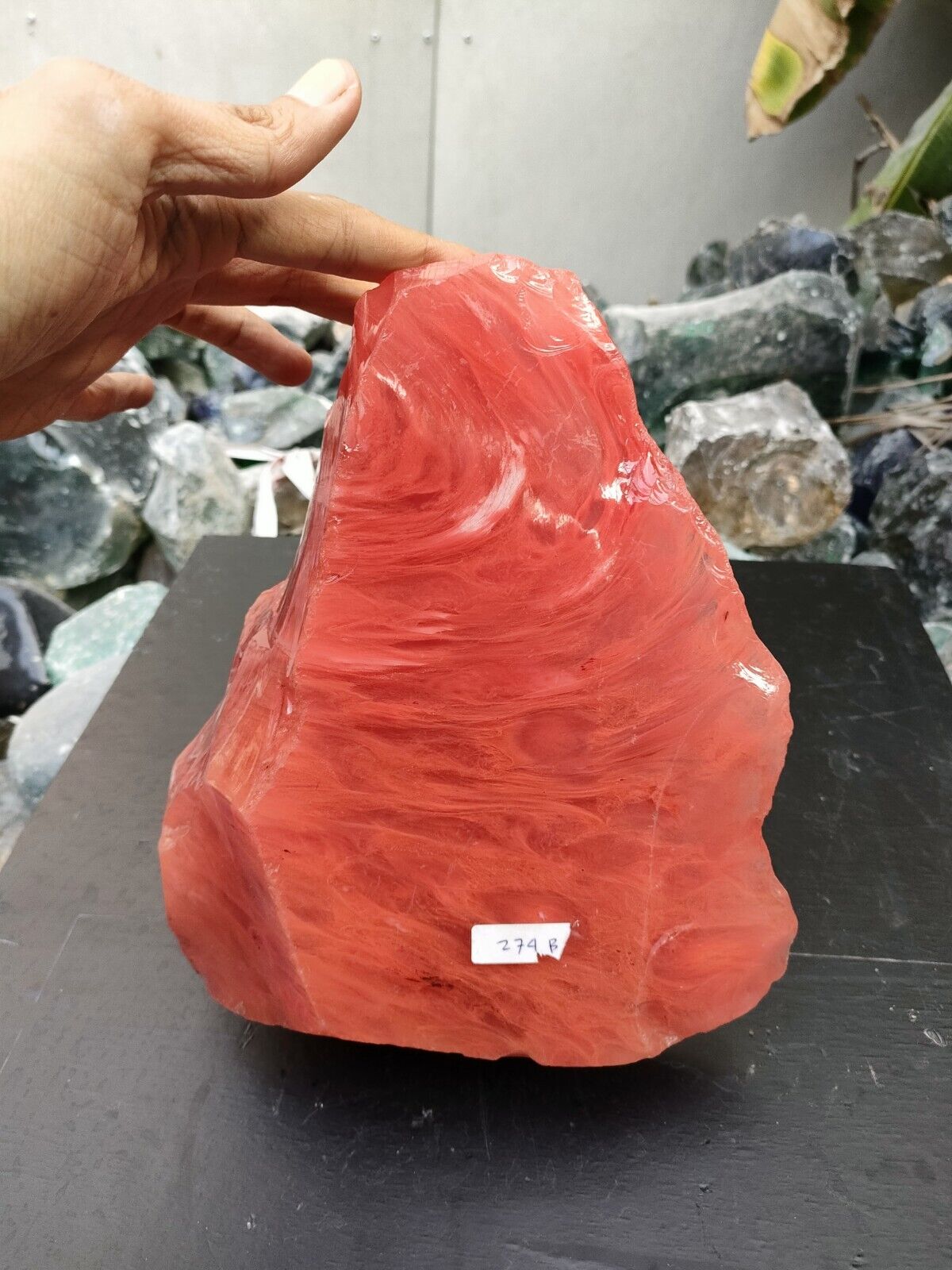 Great Red and White 4kg(274B) rare pieces big size rough of Andara Crystal Mon