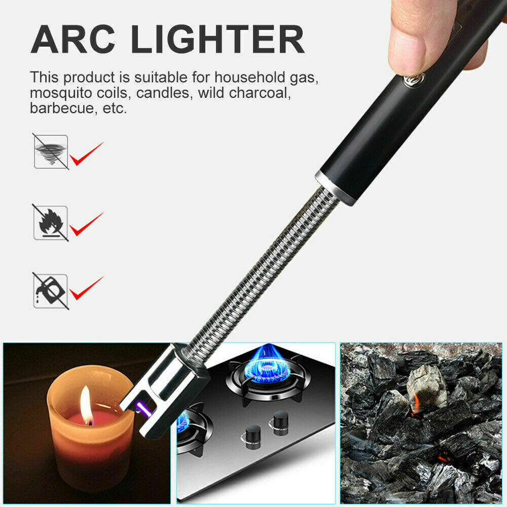 Electric Lighter Arc USB Rechargeable Candle BBQ Electronic Windproof Kitchen