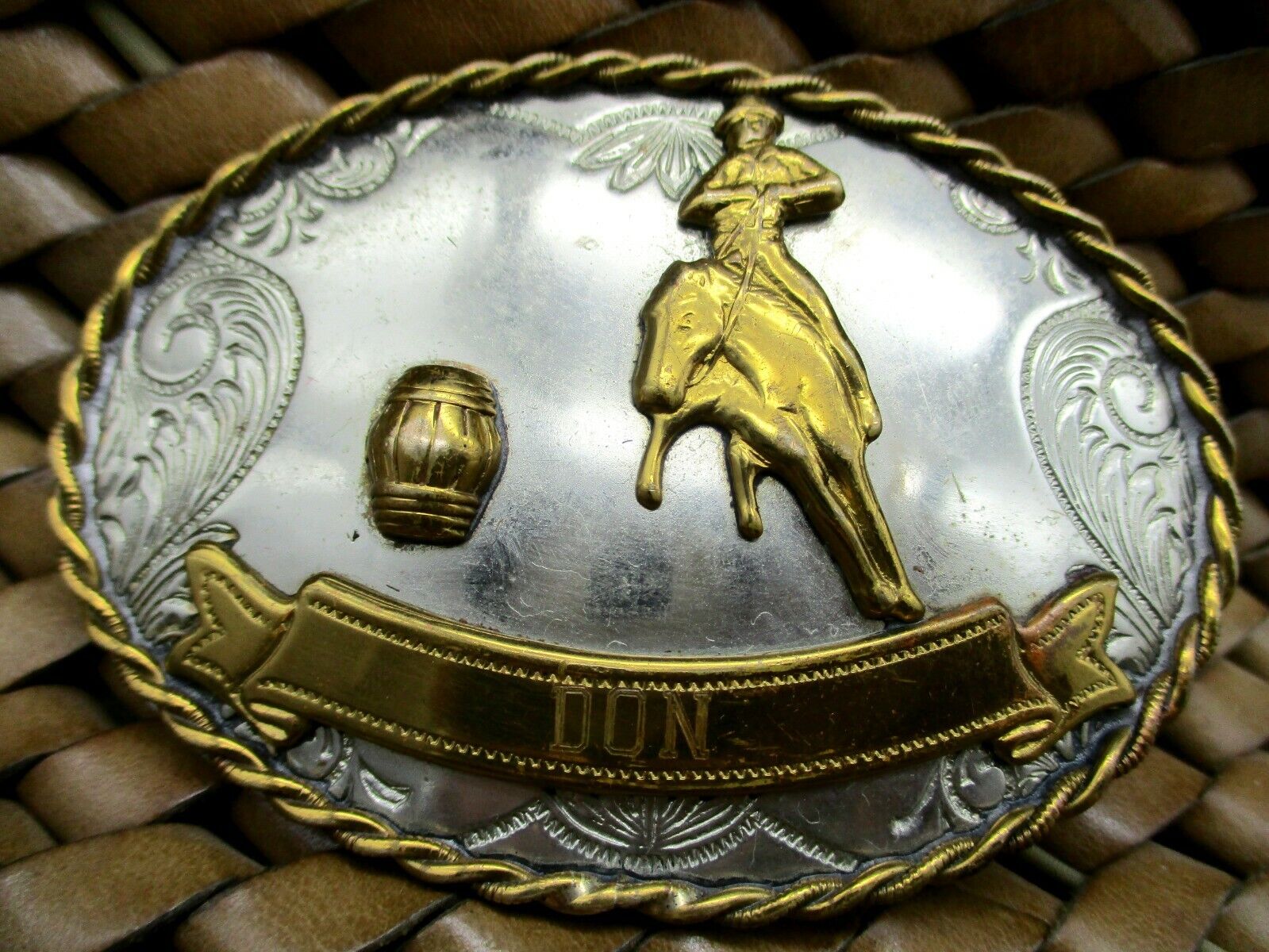 Hey DON We found your VINTAGE BARREL RACING Western BELT BUCKLE Do you know him?