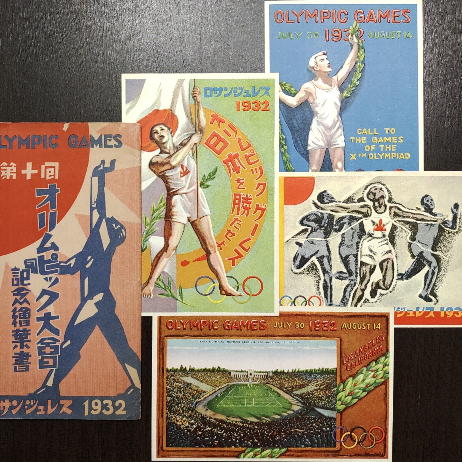 1932 Los Angeles Olympic games Japanese Poster  Style postcard set Olympics