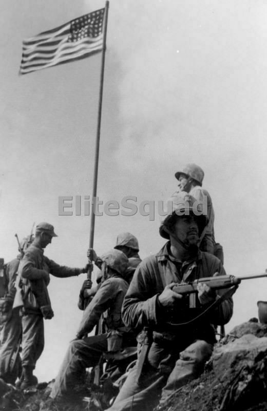 WW2 Photo First Flag Raising on Iwo Jima Mount Suribachi 23 February 1945 #588