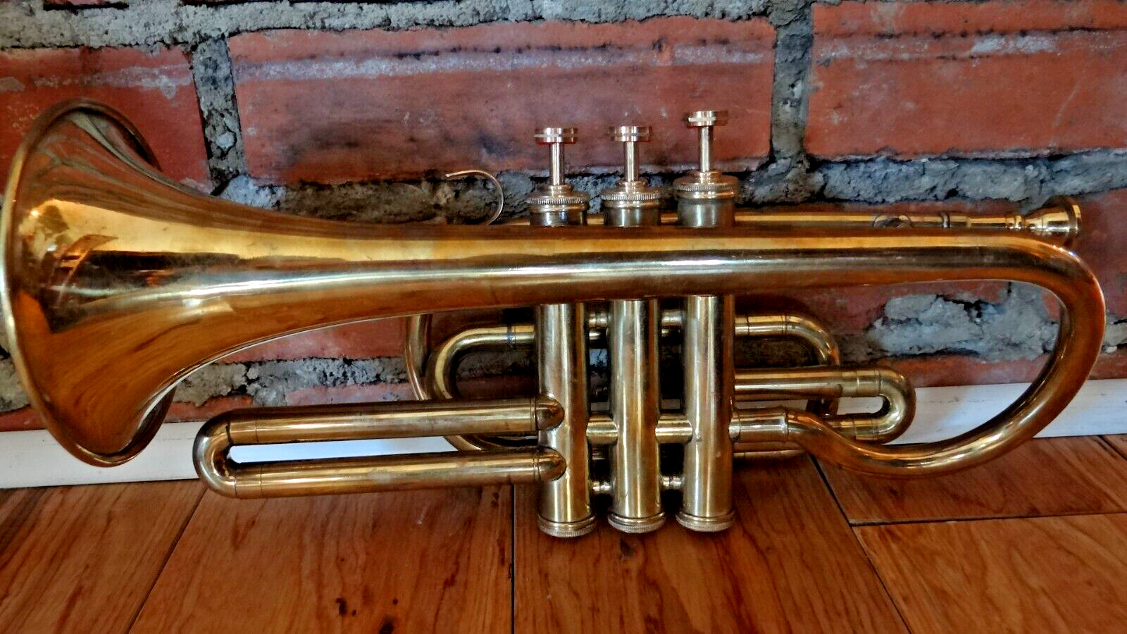 Genuine Brass Trumpet For Decorative Use Only 13 ½” Long