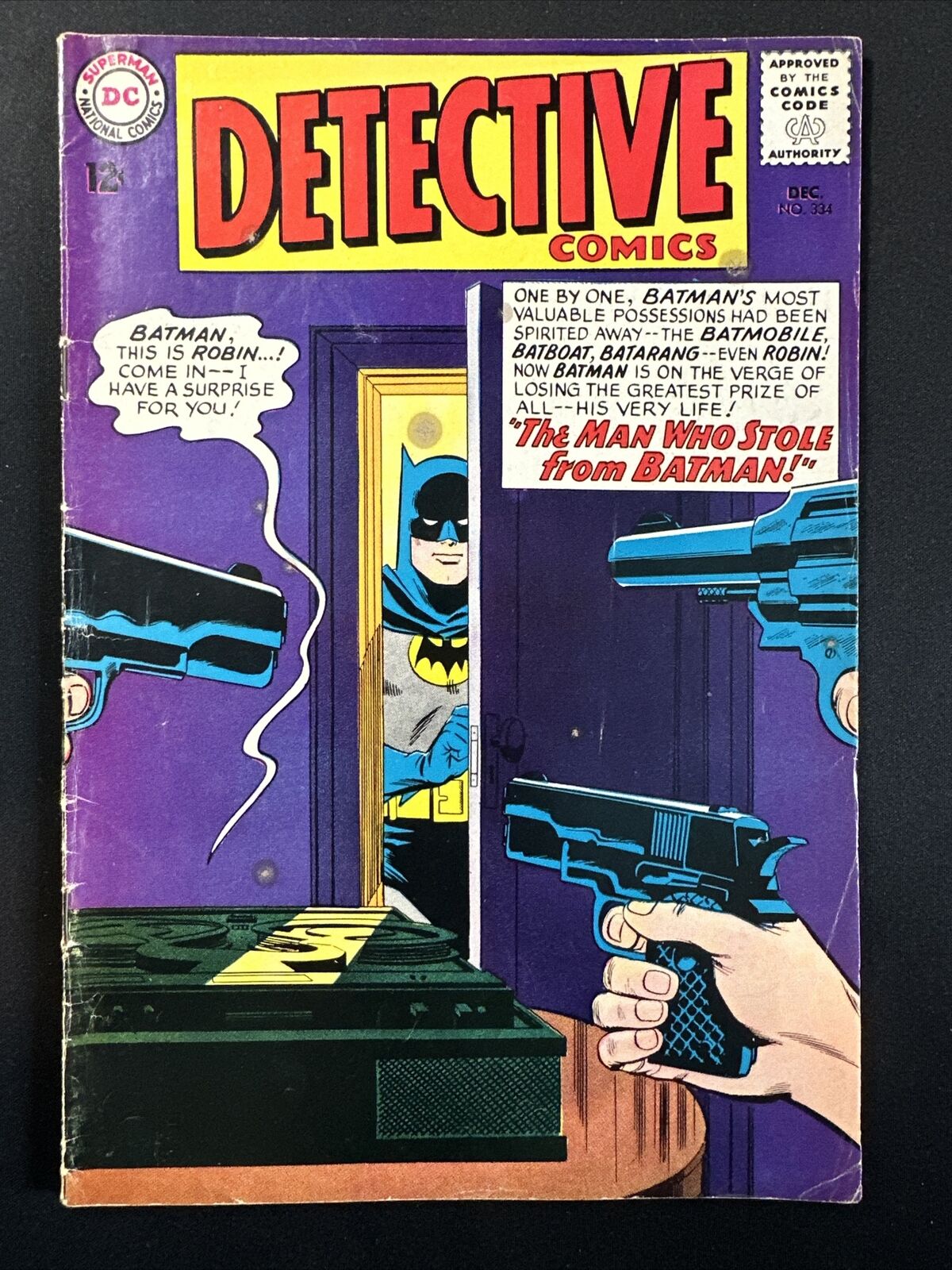 Detective Comics #334 Batman Robin DC Comics Silver age 1st Print 1964 VG *A3