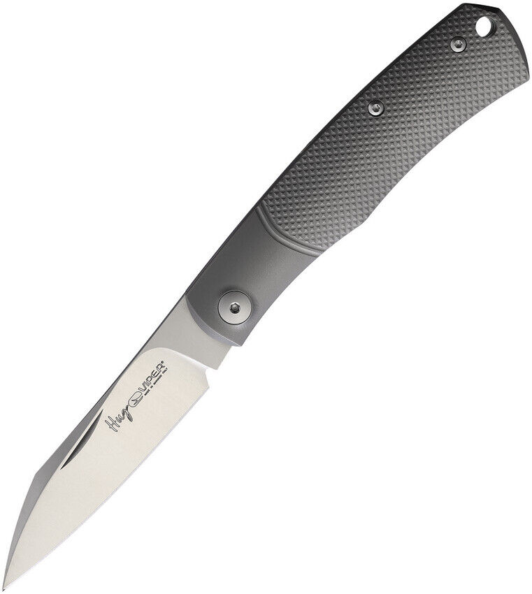 Viper Hug Geometric Slip Joint Gray Titanium Folding Bohler M390 Knife 5990TIG