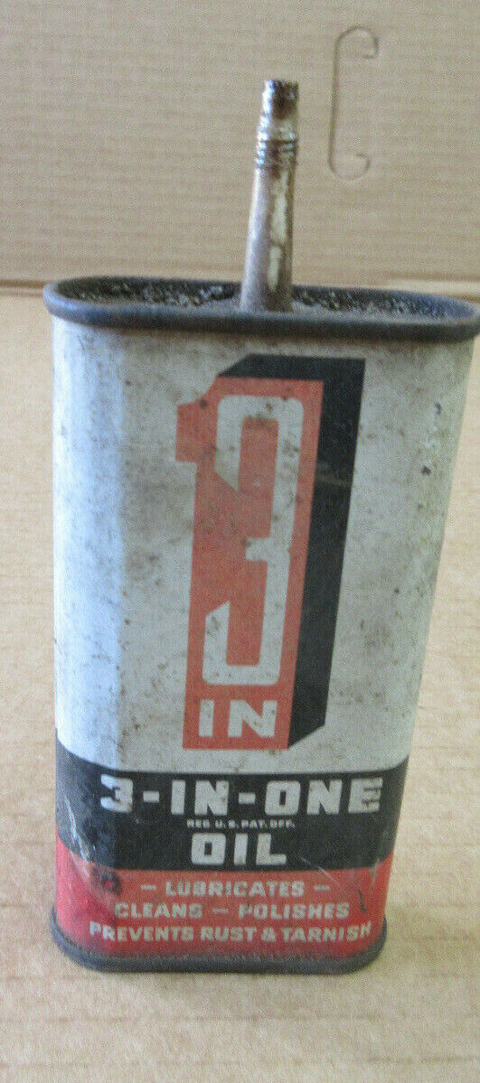 Vintage 1950s  3In 3 in 1 Handy Oiler 3 oz Can Gas Oil