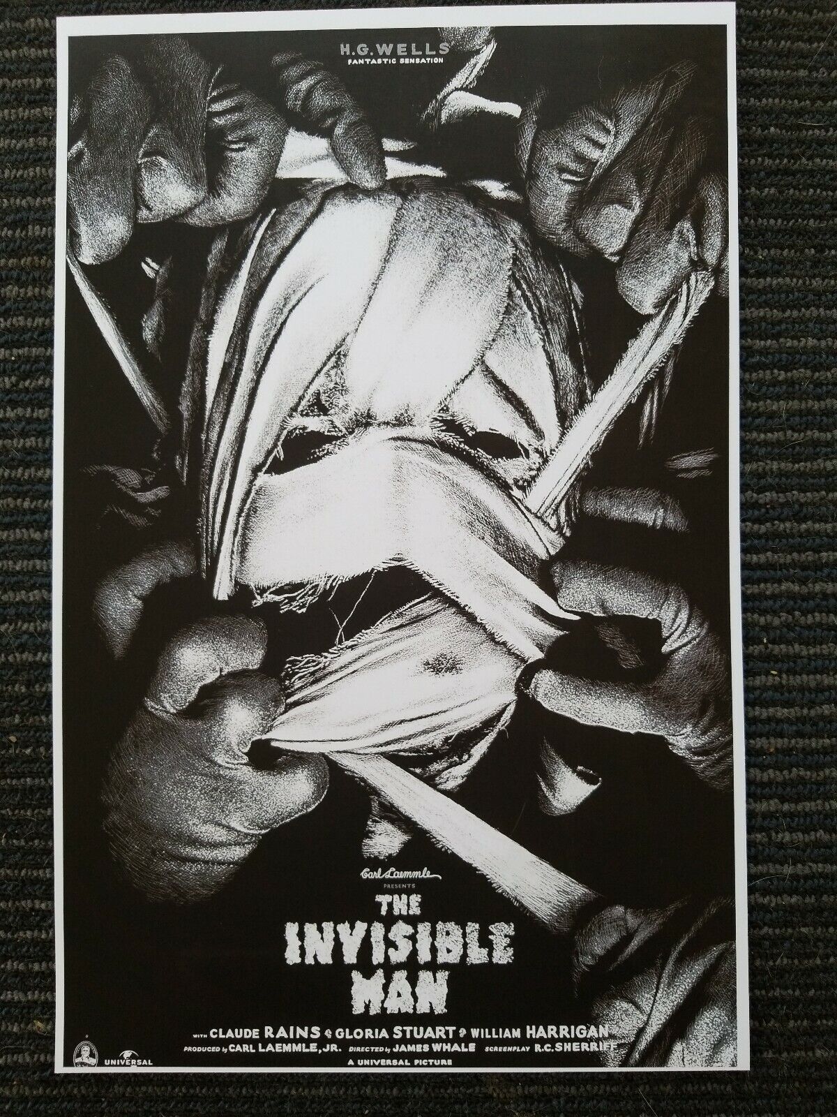 Invisible Man Movie Universal Monsters Art Poster Print 11x17 