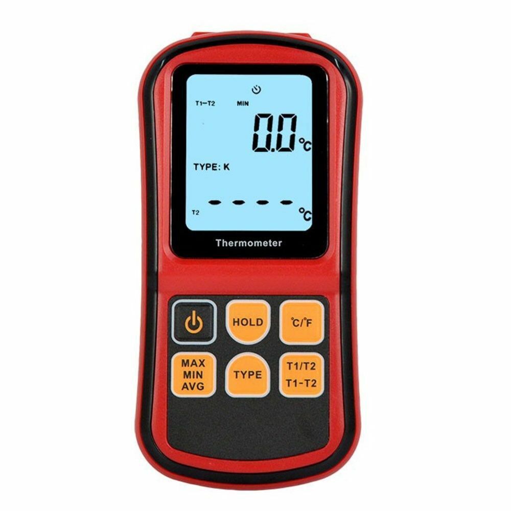 Digital Thermocouple Thermometer Dual-Channel With Two K-type Temperature Meter