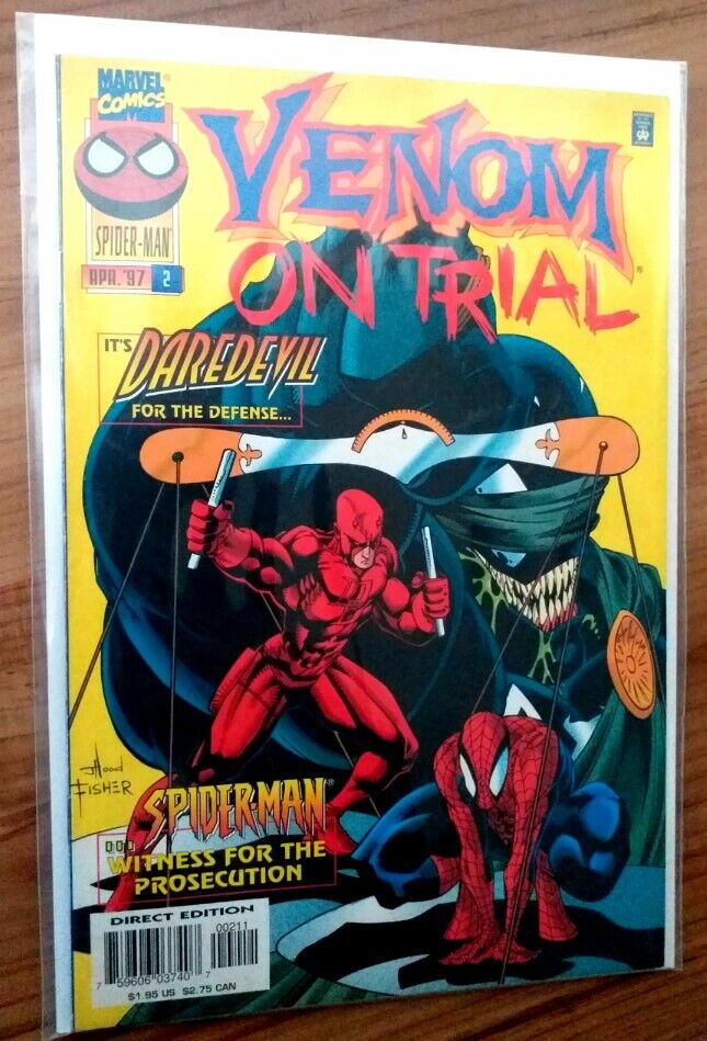 VENOM On Trial #2 [Daredevil / Spiderman app.] VFNM 1997 Marvel Comic 